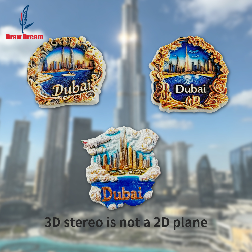 Home Office Dubai - 1Pc Dubai Creative 3D Refrigerator Magnet,