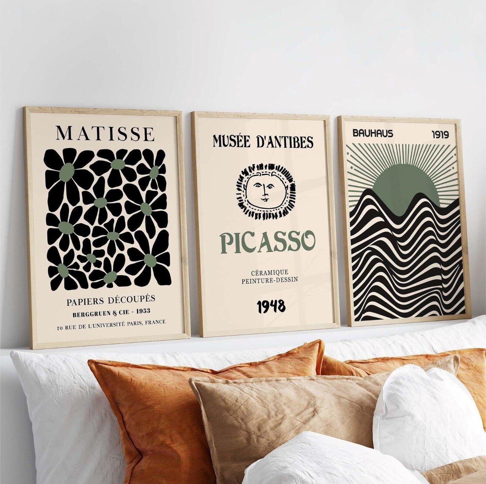 Home Office Minimalist - 3pcs/set Retro Matisse Canvas Wall Art