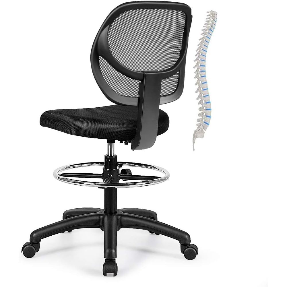 Home Office Chair - Ergonomic Black Mesh Swivel Office Chair