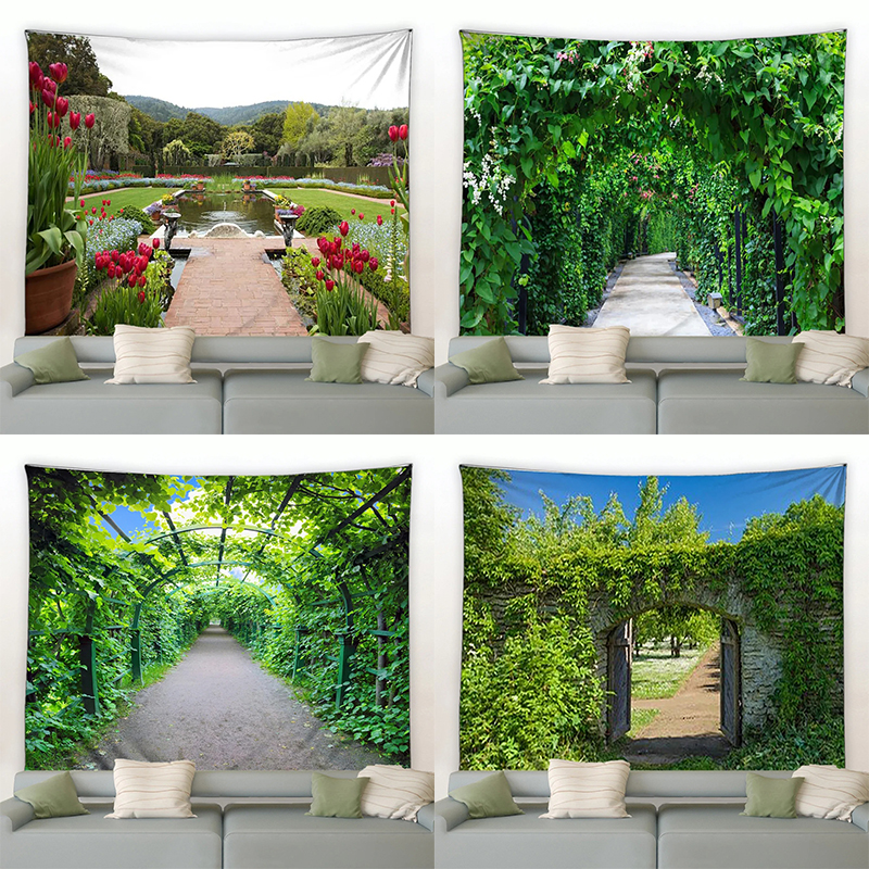 Home Office With View - Home decoration tapestry hanging window sill
