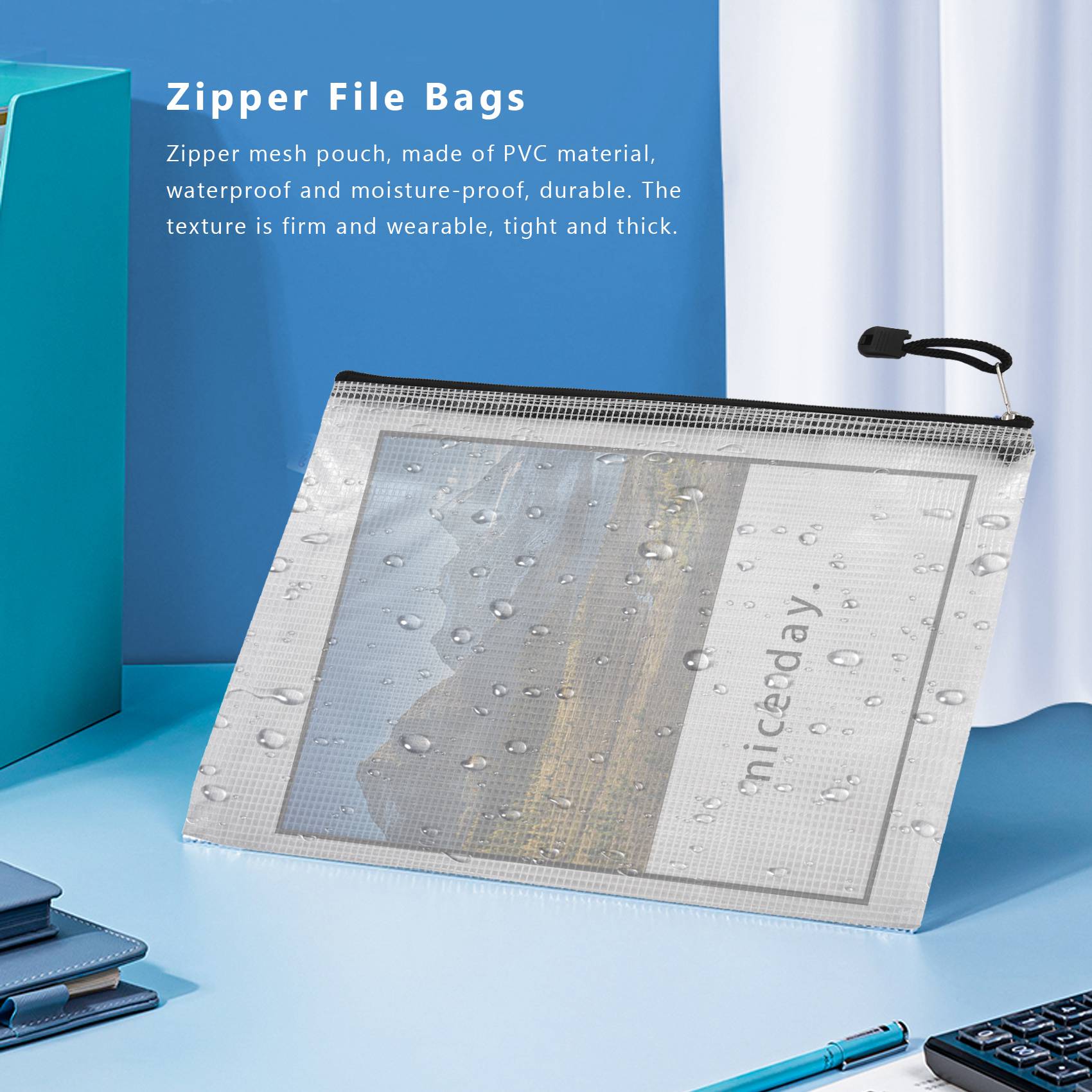 Home Office Bagas - AU61-20Pcs B5 Zipper Document Pouch, Zippered