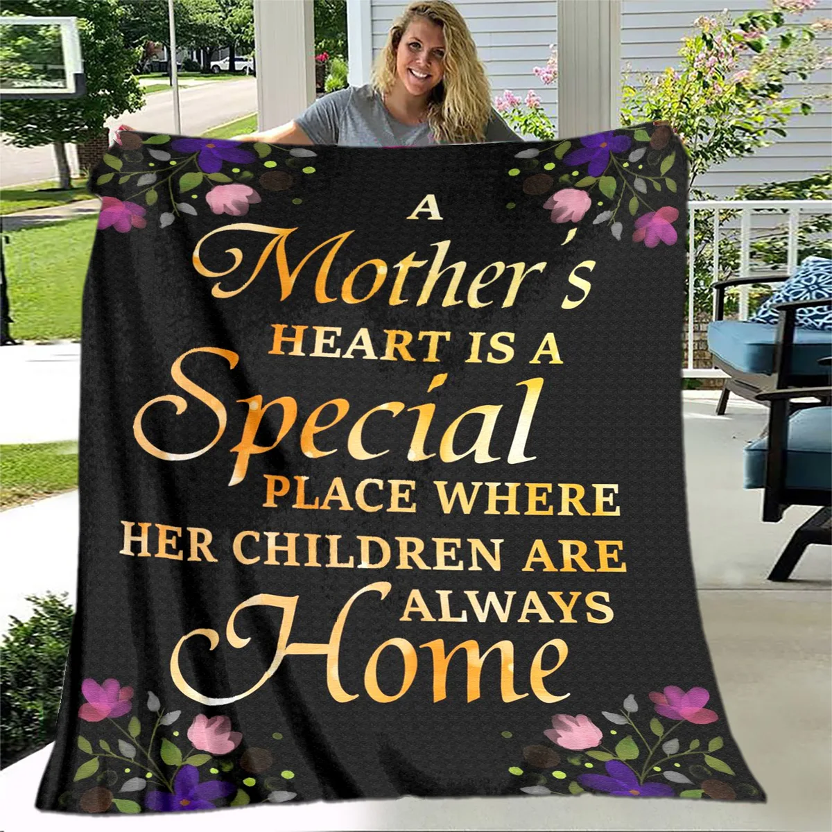 Home Office Cozy - Personalized Mom Letter Gift Blanket Soft