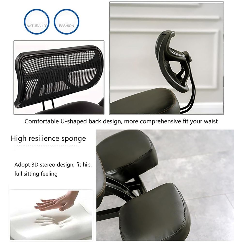 Black Ergonomic Kneeling Chair - Home Office Chair ulasan dan harga