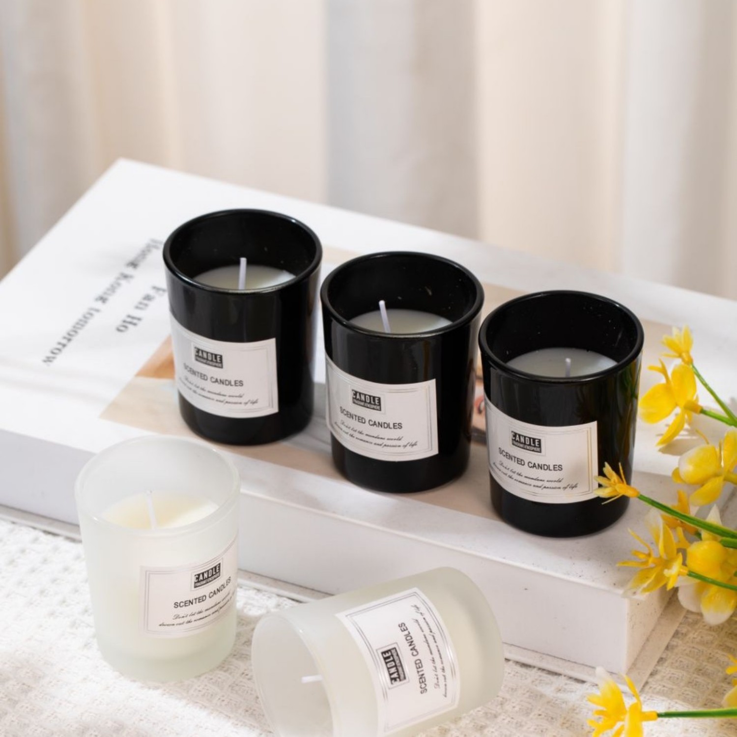 1pc Matte Black Glass Cup Cand - Home Office Cozy ulasan dan harga