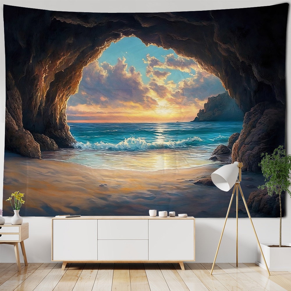 Sea view oil painting tapestry - Home Office With View ulasan dan harga