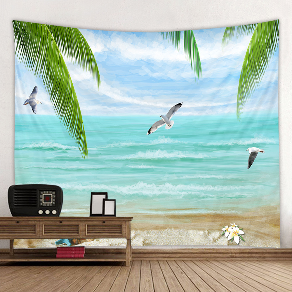 Sea view oil painting tapestry - Home Office With View ulasan dan harga
