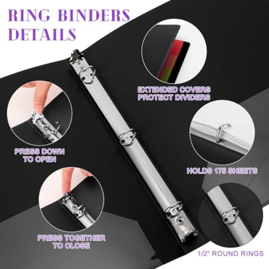 24 Pcs 3 Ring Plastic Binders  - Home Office With View ulasan dan harga