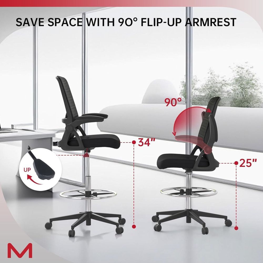 Mesh Backrest Swivel Chair wit - Home Office Chair ulasan dan harga