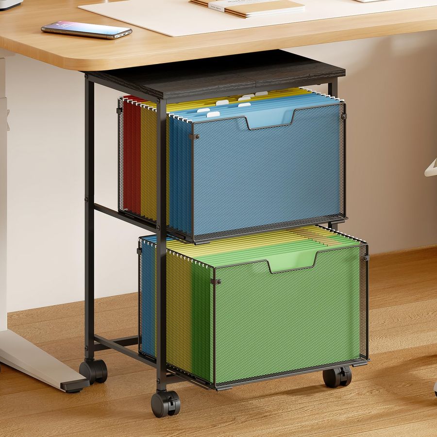 Legal Rolling File Cart with 2 - Home Office Desk With Drawers ulasan dan harga