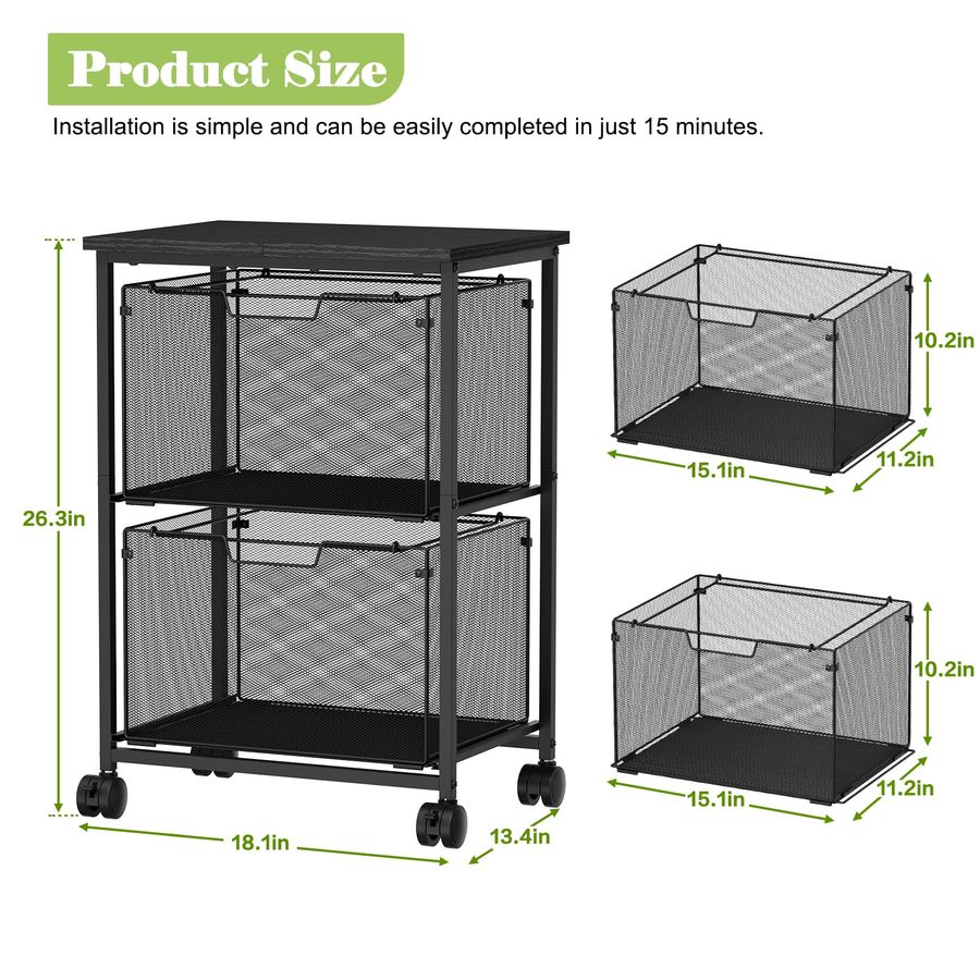 Legal Rolling File Cart with 2 - Home Office Desk With Drawers ulasan dan harga