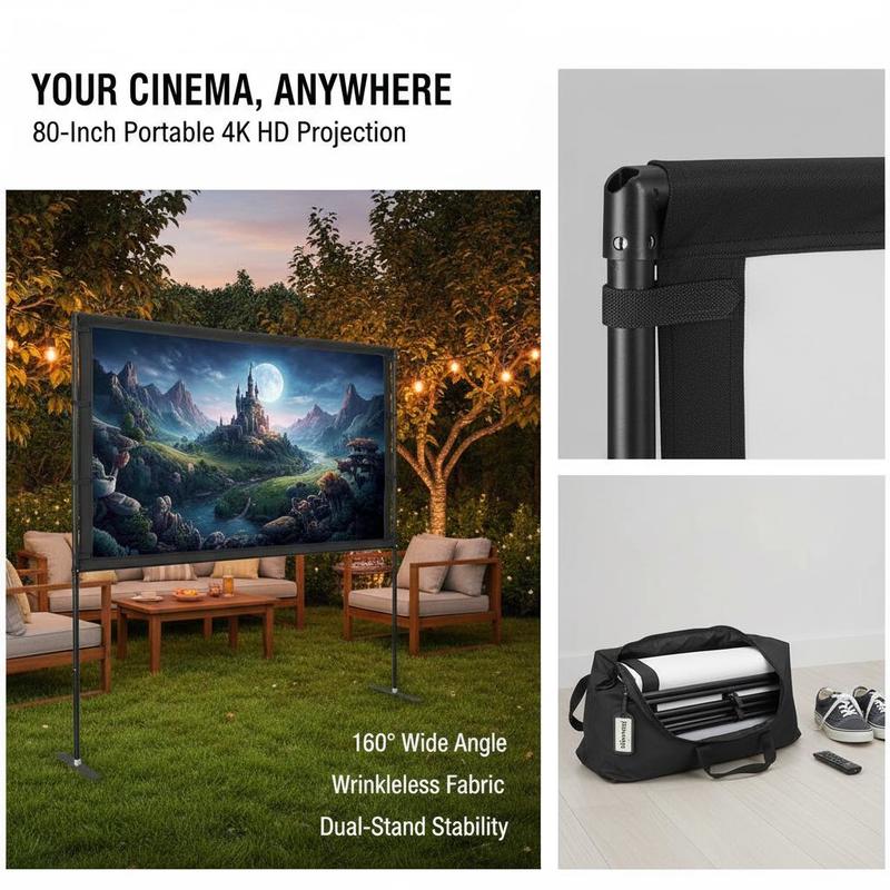 Portable Movie Display 80 Inch - Home Office With View ulasan dan harga