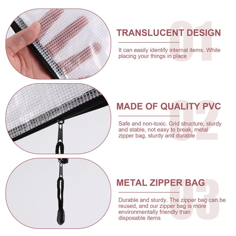 18Pcs Mesh Zipper Pouch Docume - Home Office Bagas ulasan dan harga