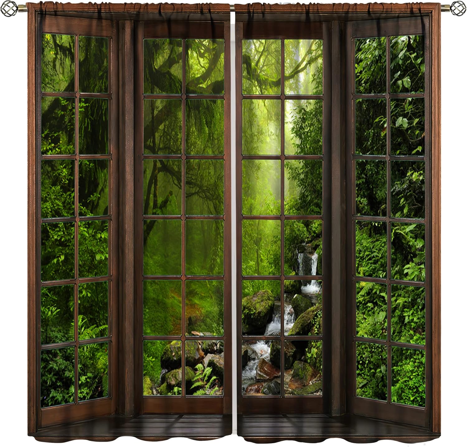 Forest Waterfall Window View C - Home Office With View ulasan dan harga