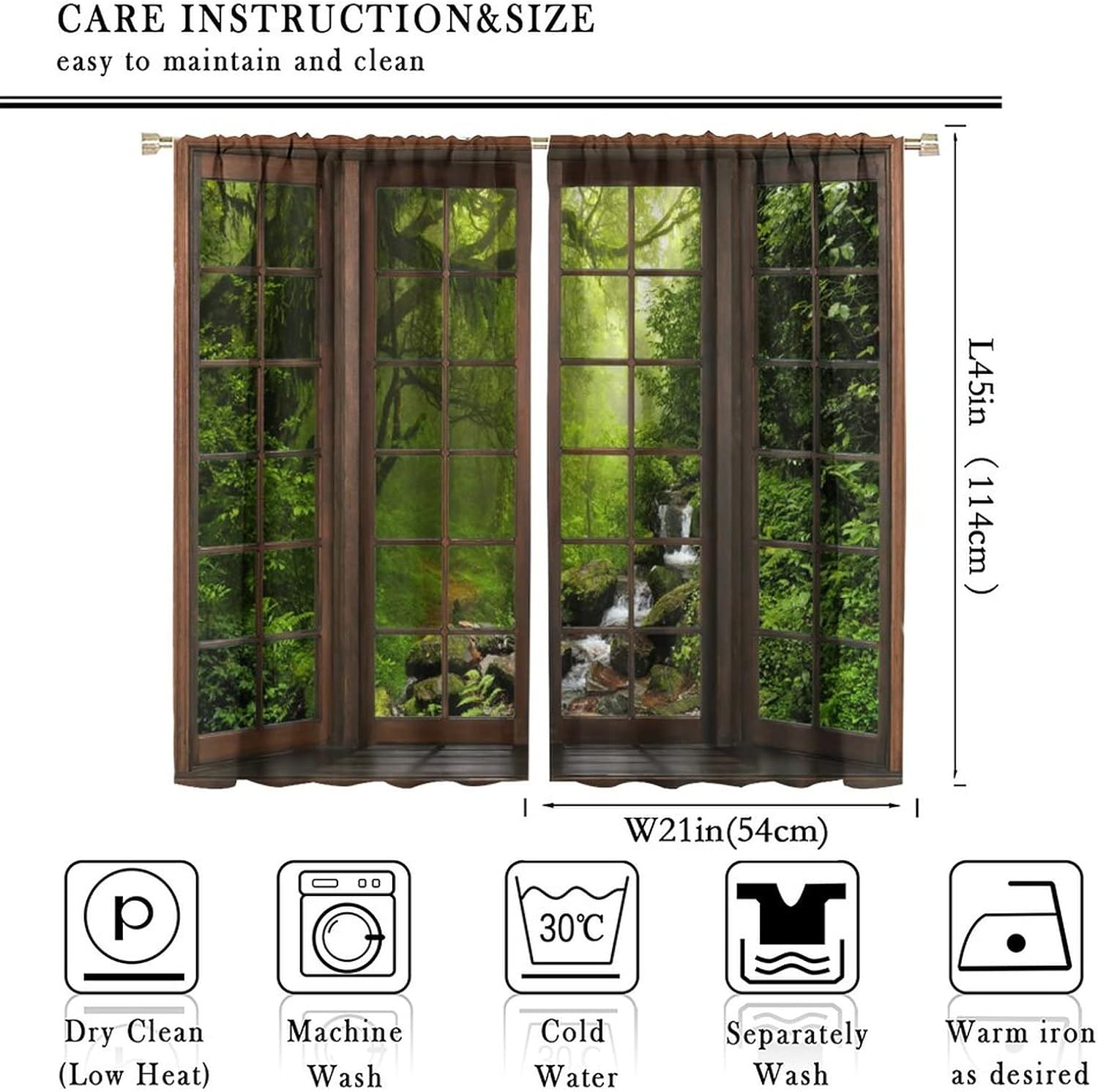 Forest Waterfall Window View C - Home Office With View ulasan dan harga
