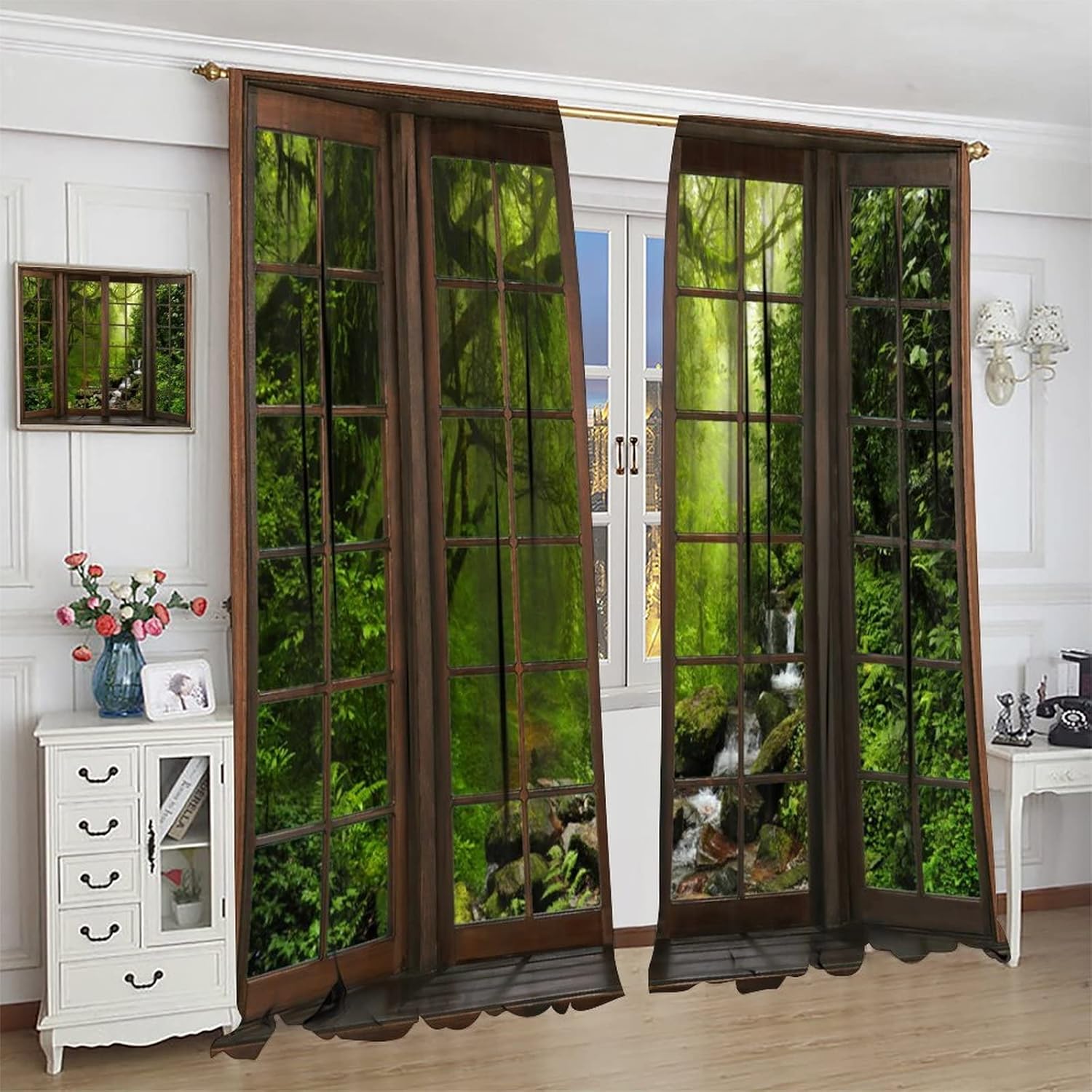 Forest Waterfall Window View C - Home Office With View ulasan dan harga