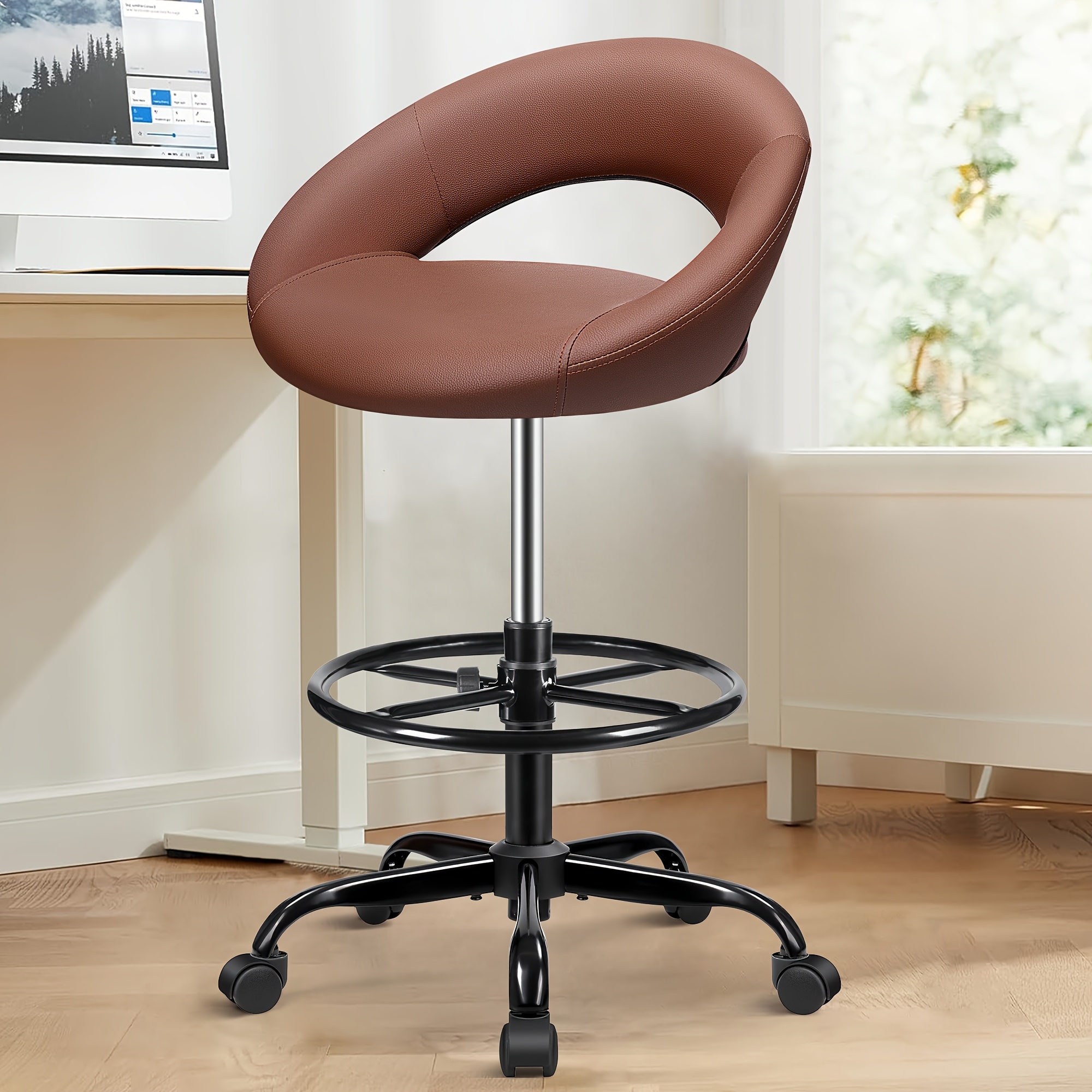 Ergonomic Drafting Chair - PU  - Home Office Chair ulasan dan harga