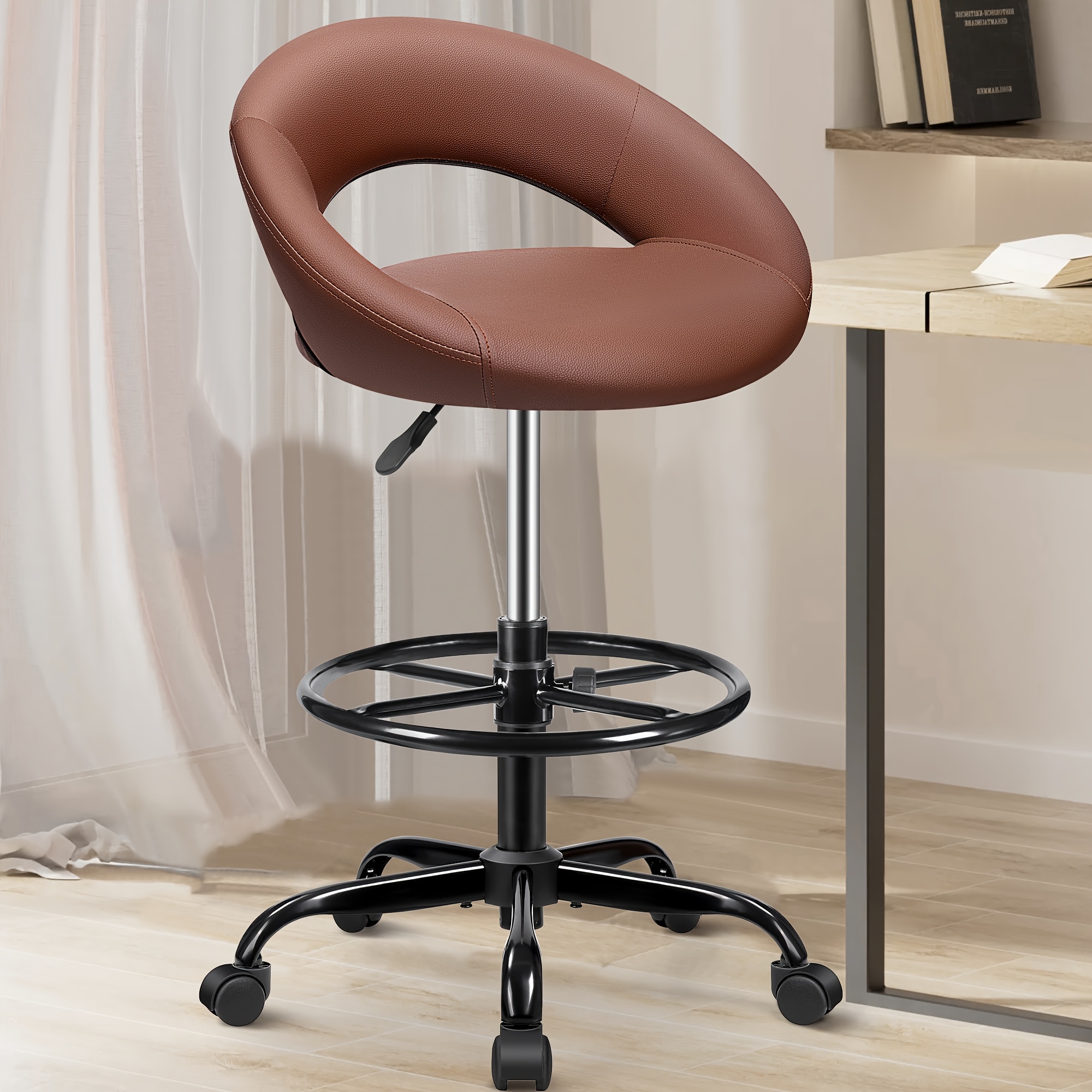 Ergonomic Drafting Chair - PU  - Home Office Chair ulasan dan harga