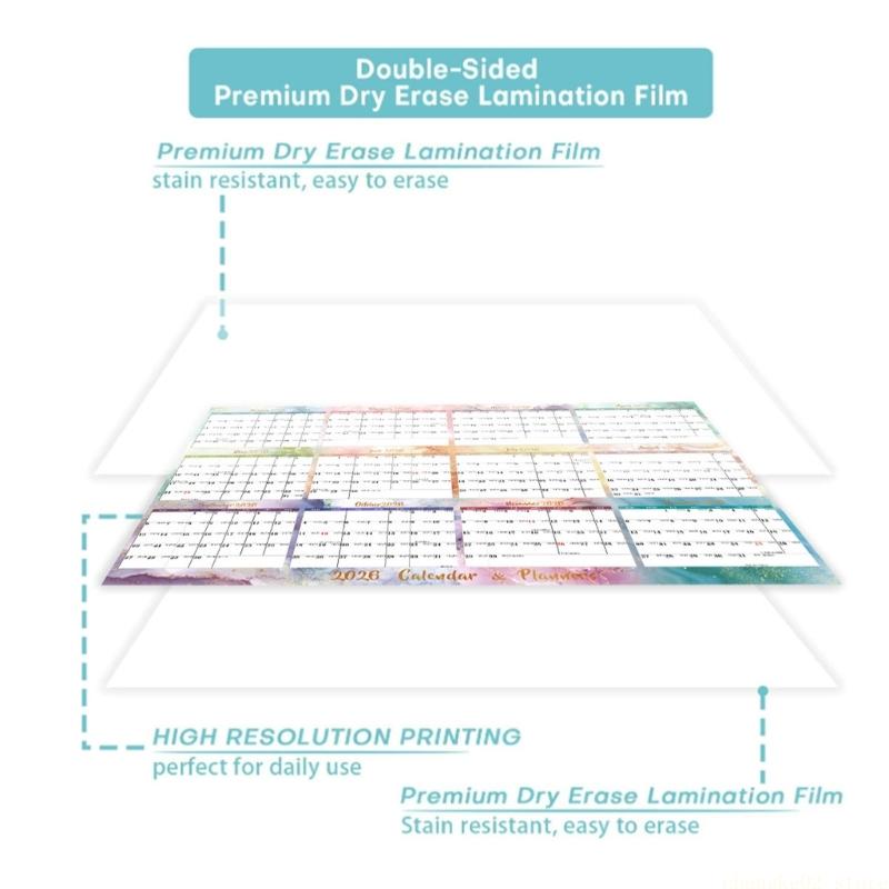 2026 Double Sided Erasable Cal - Home Office With View ulasan dan harga