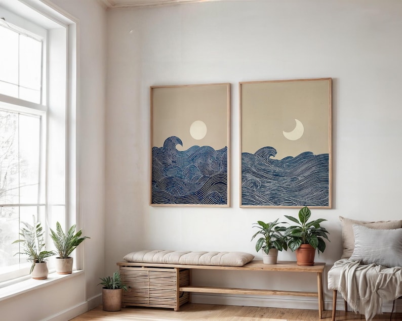 2pcs Japandi Minimalist Moon C - Home Office Minimalist ulasan dan harga