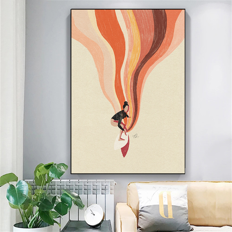 Nordic Minimalistic Art Surfin - Home Office Minimalist ulasan dan harga