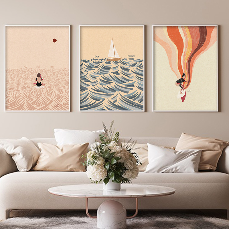 Nordic Minimalistic Art Surfin - Home Office Minimalist ulasan dan harga