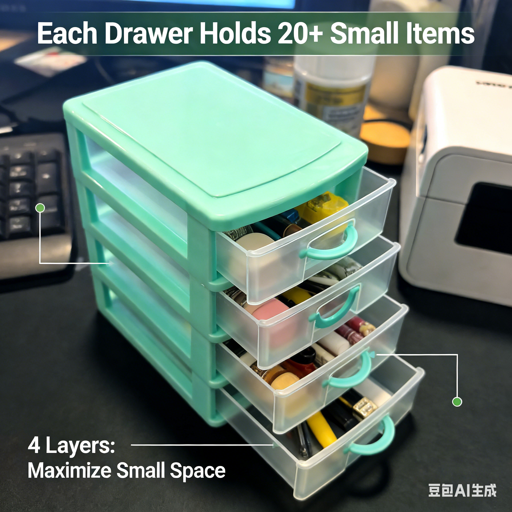 Four-layer drawer-style jewelr - Home Office Desk With Drawers ulasan dan harga