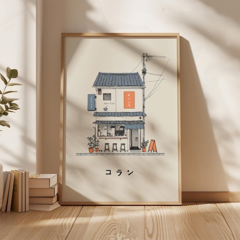 1pc Japanese Ramen Shop Canvas - Home Office Minimalist ulasan dan harga