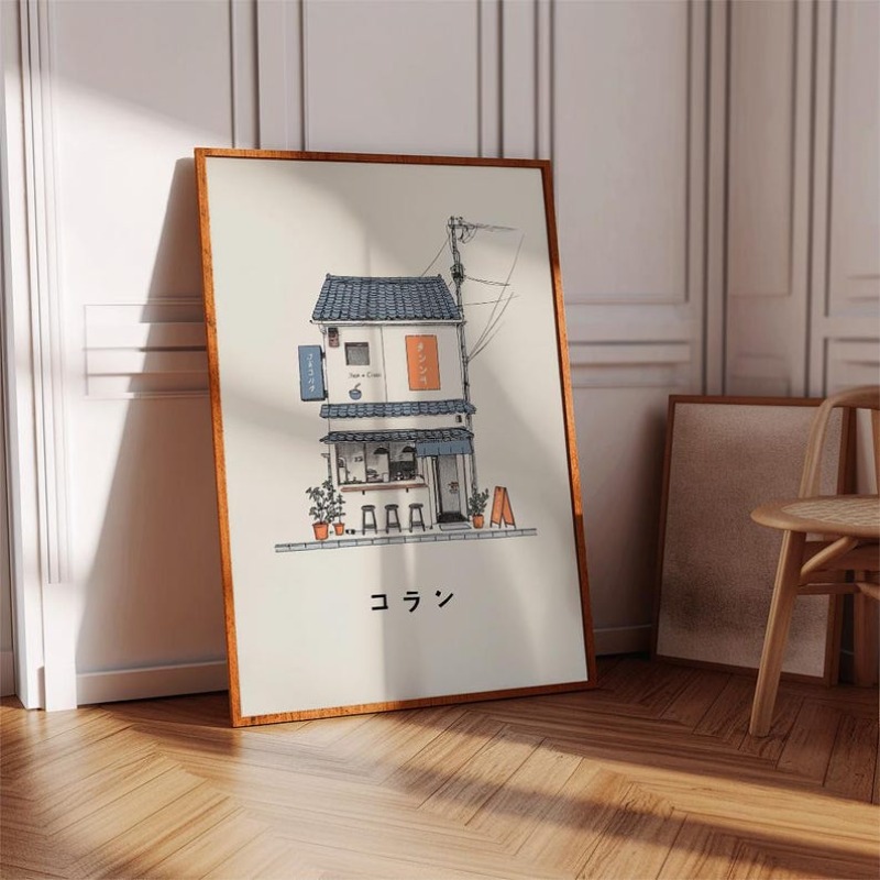 1pc Japanese Ramen Shop Canvas - Home Office Minimalist ulasan dan harga