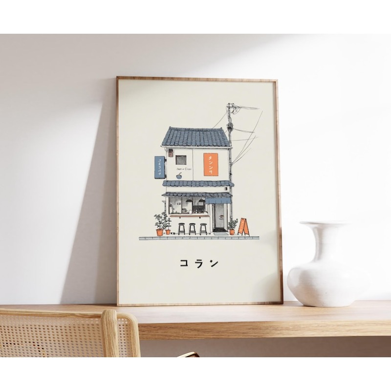 1pc Japanese Ramen Shop Canvas - Home Office Minimalist ulasan dan harga