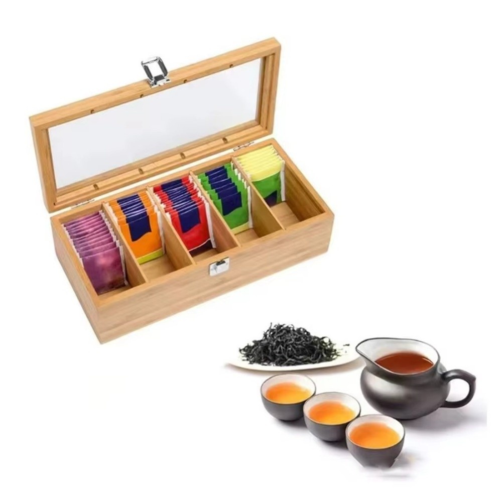 Portable Bamboo Tea bag Storag - Home Office Bagas ulasan dan harga