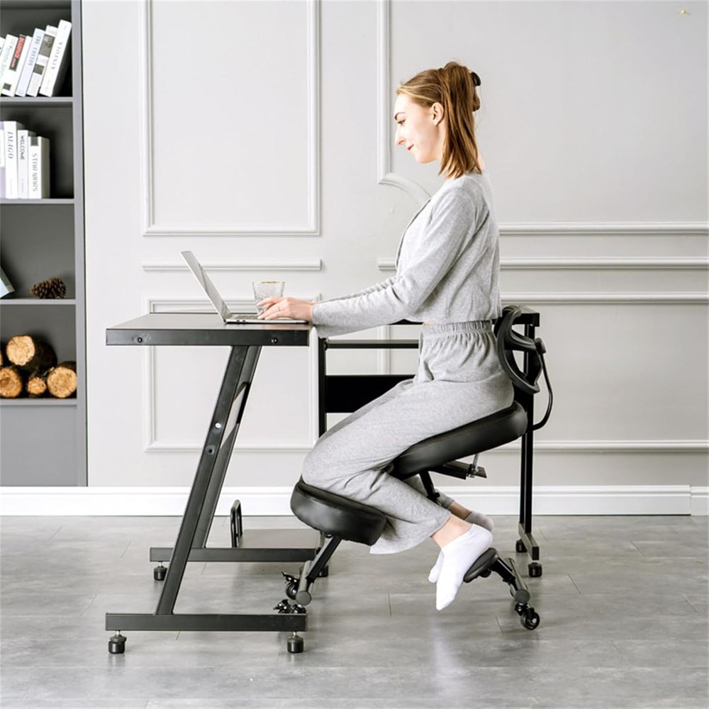 Black Ergonomic Kneeling Chair - Home Office Chair ulasan dan harga