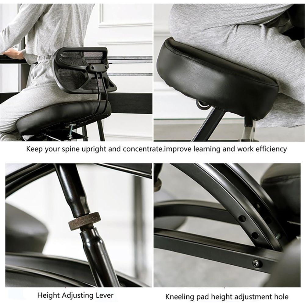 Black Ergonomic Kneeling Chair - Home Office Chair ulasan dan harga