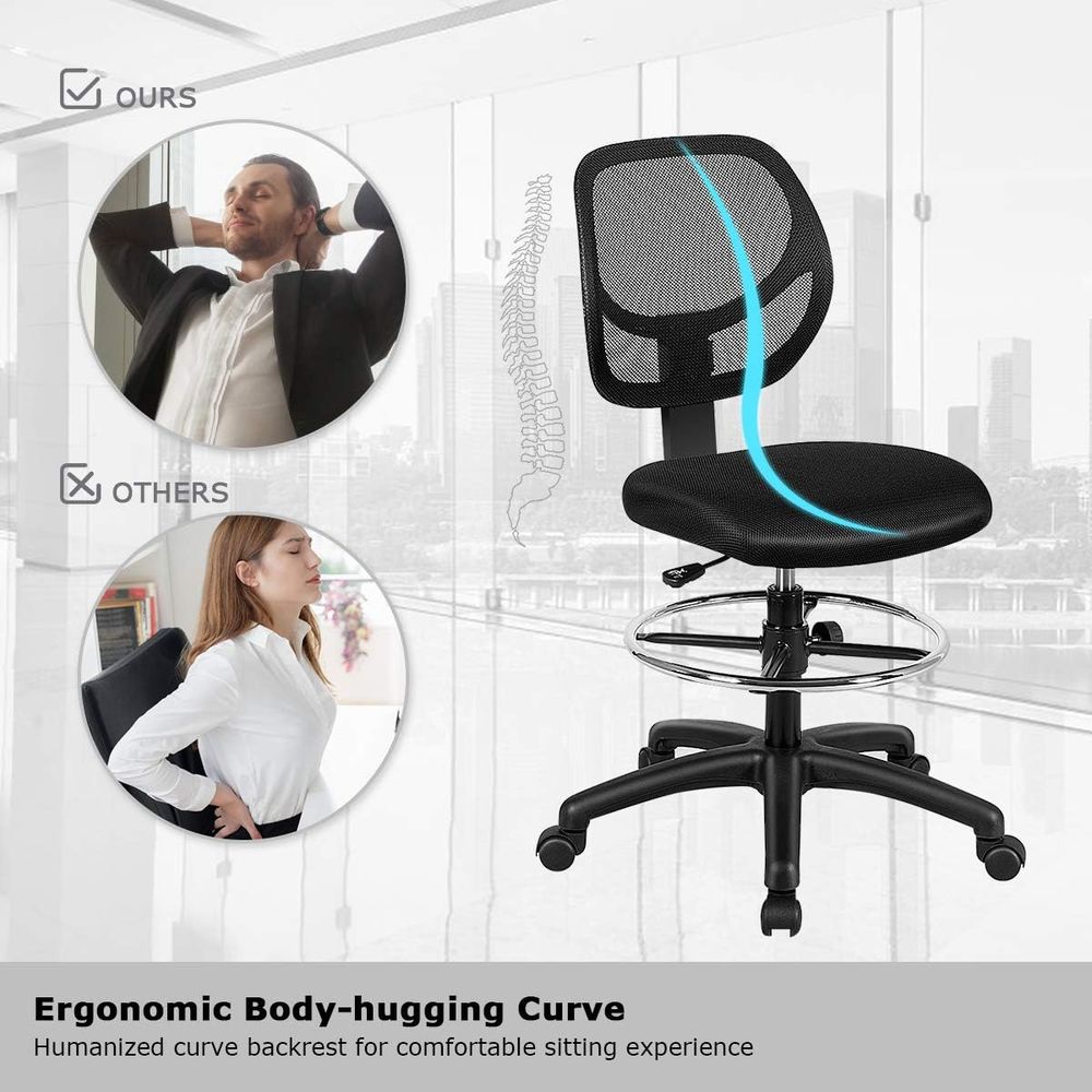 Ergonomic Black Mesh Swivel Of - Home Office Chair ulasan dan harga