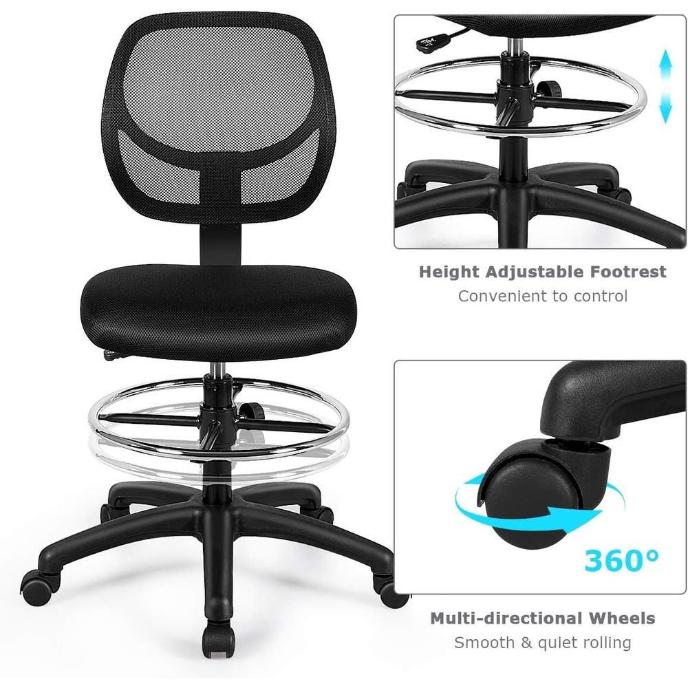 Ergonomic Black Mesh Swivel Of - Home Office Chair ulasan dan harga