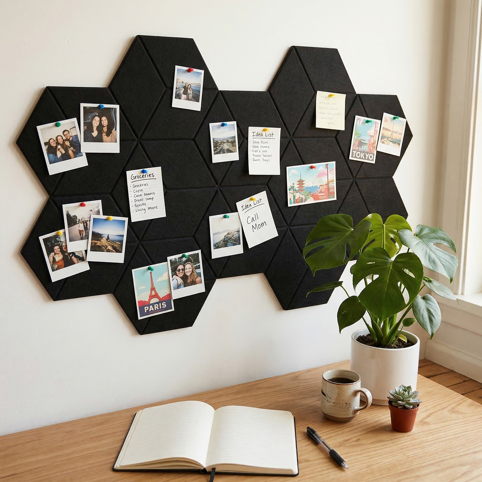 12 Pcs Hexagon Felt Bulletin B - Home Office Alternative ulasan dan harga