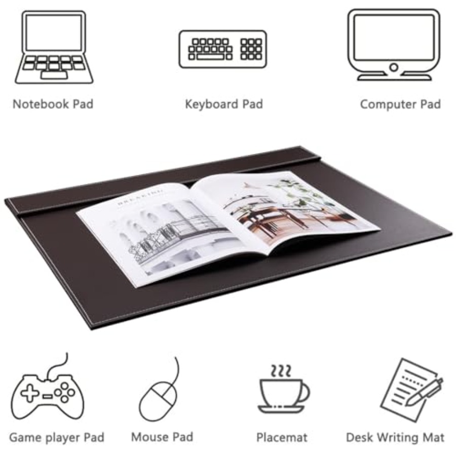 Ultra-Smooth PU Leather Desk P - Desk Mat Leather ulasan dan harga