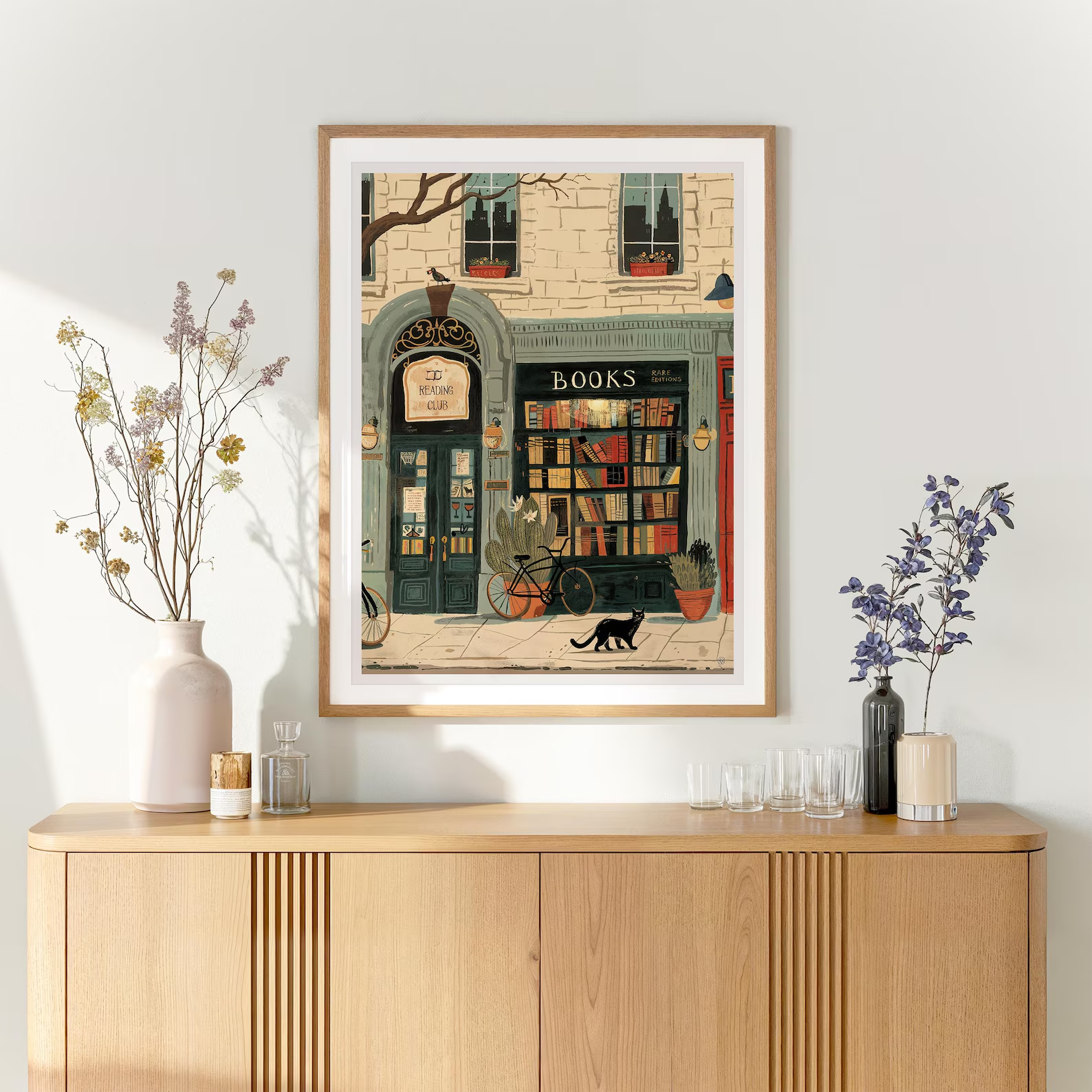 Bookstore Art Print, Cozy Book - Home Office Cozy ulasan dan harga