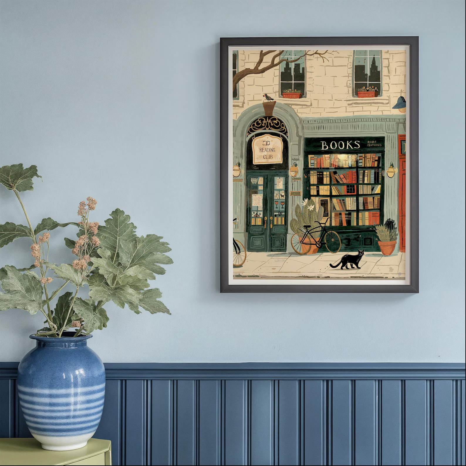 Bookstore Art Print, Cozy Book - Home Office Cozy ulasan dan harga
