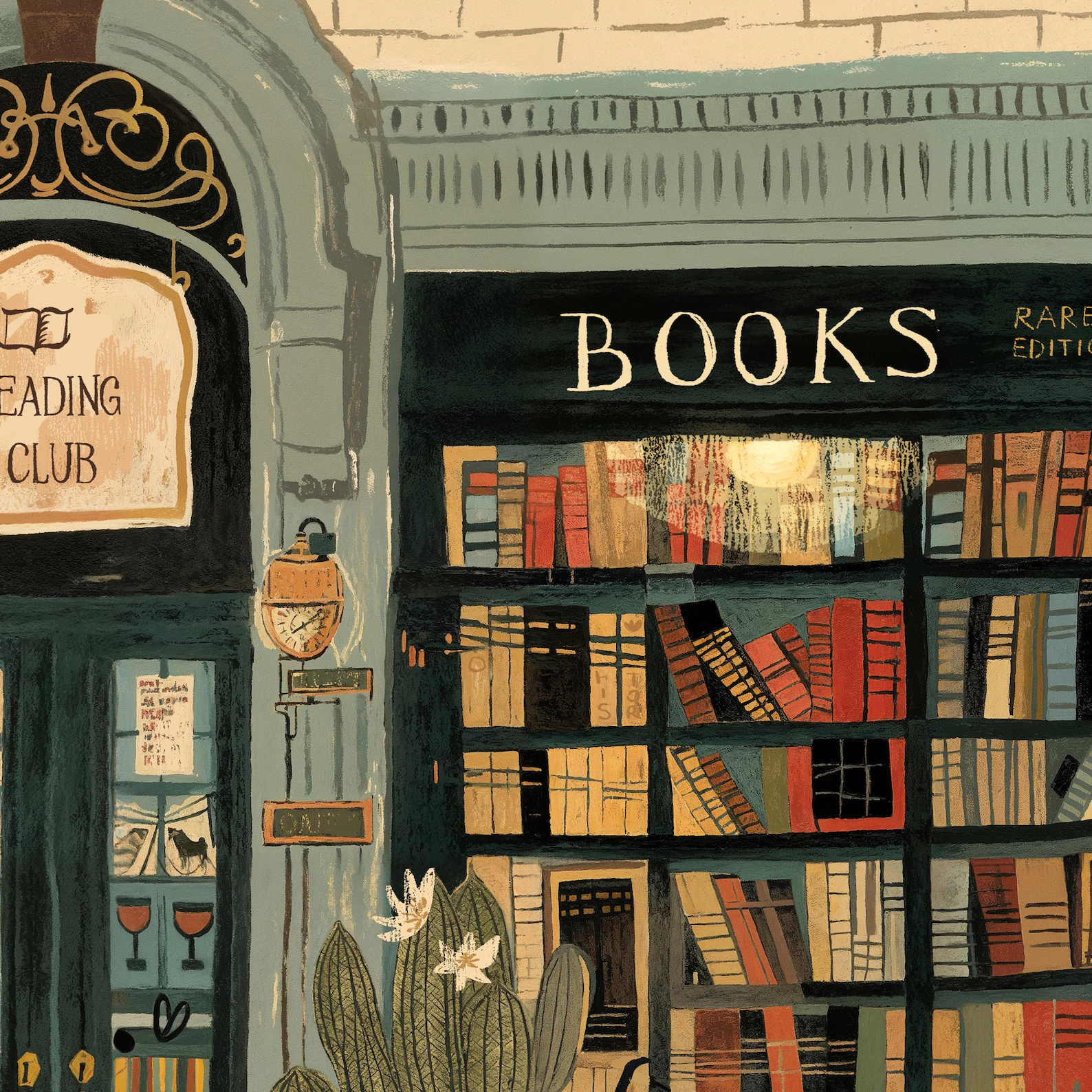 Bookstore Art Print, Cozy Book - Home Office Cozy ulasan dan harga