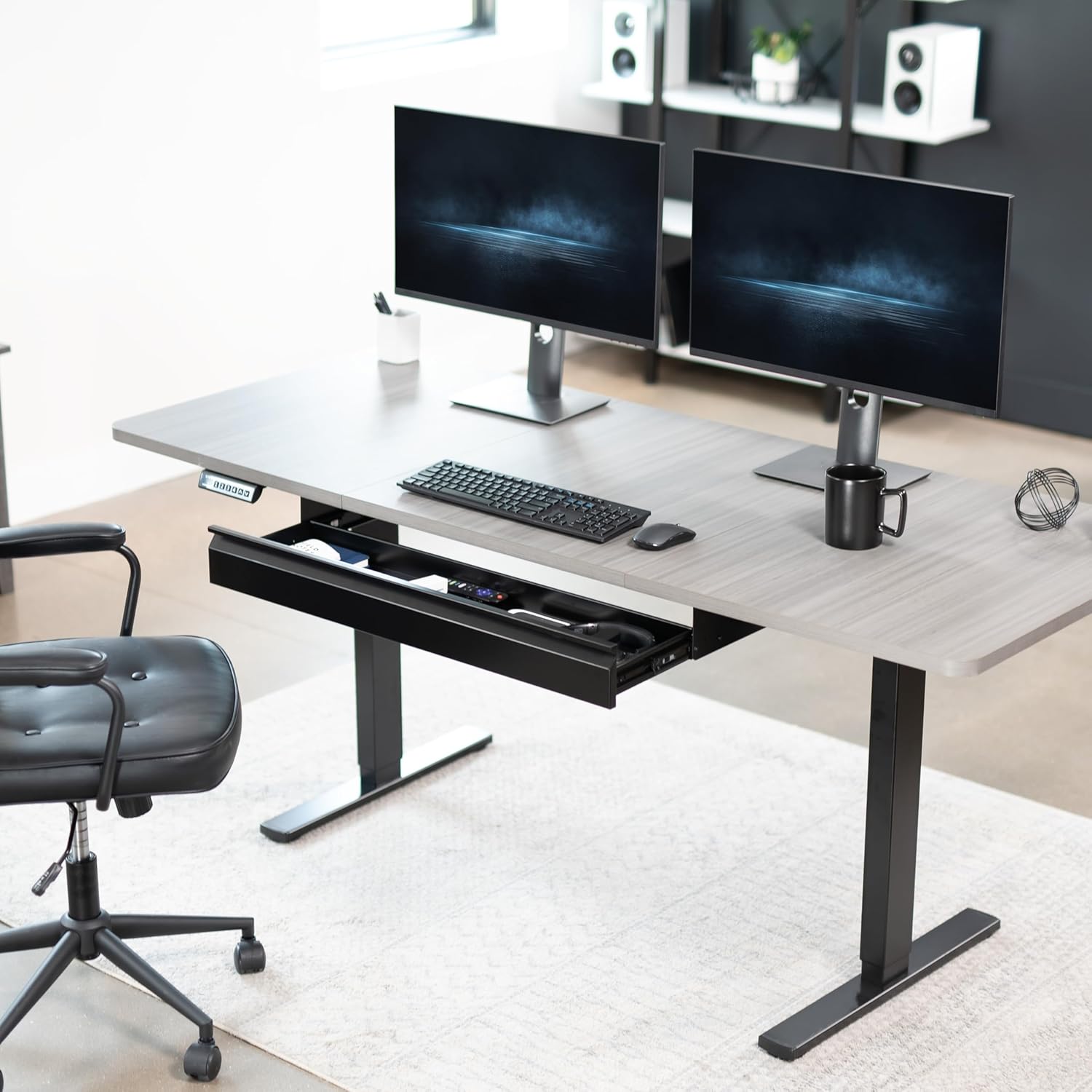 33 inch Under Desk Slide Out D - Home Office Desk With Drawers ulasan dan harga