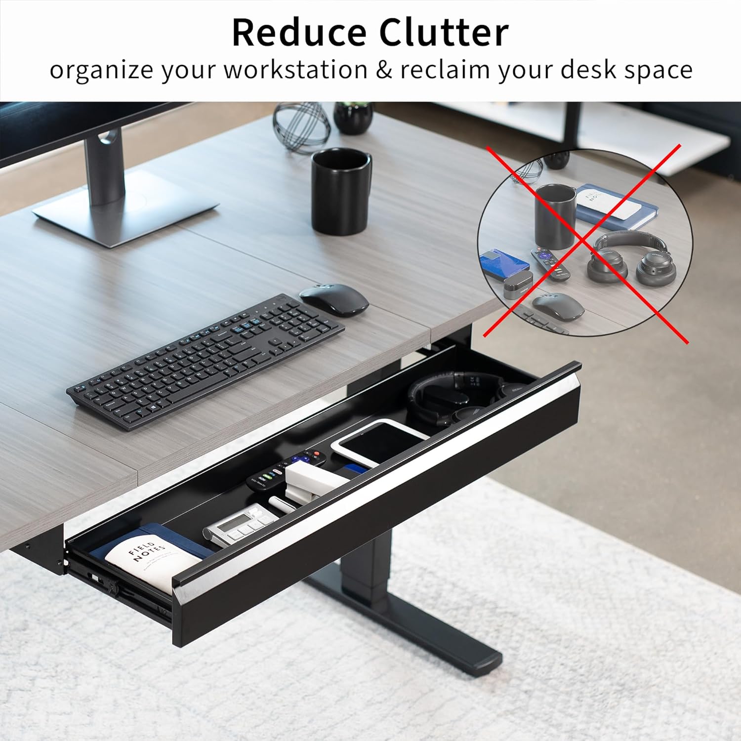 33 inch Under Desk Slide Out D - Home Office Desk With Drawers ulasan dan harga