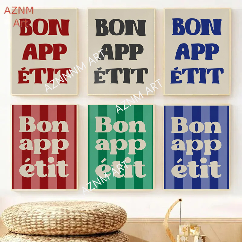 1pc Bon Appetit Art Poster Fre - Home Office Minimalist ulasan dan harga