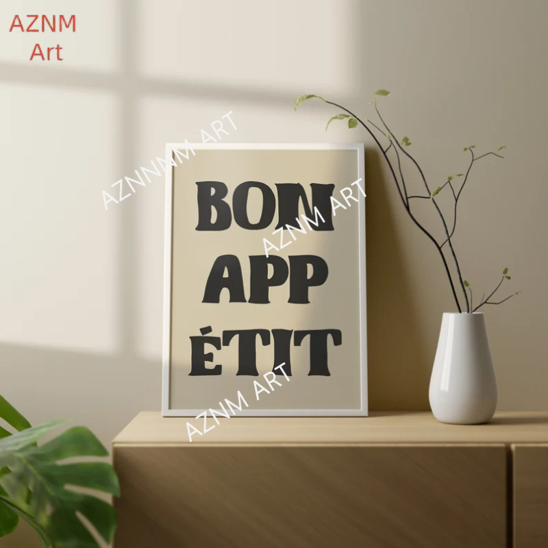 1pc Bon Appetit Art Poster Fre - Home Office Minimalist ulasan dan harga