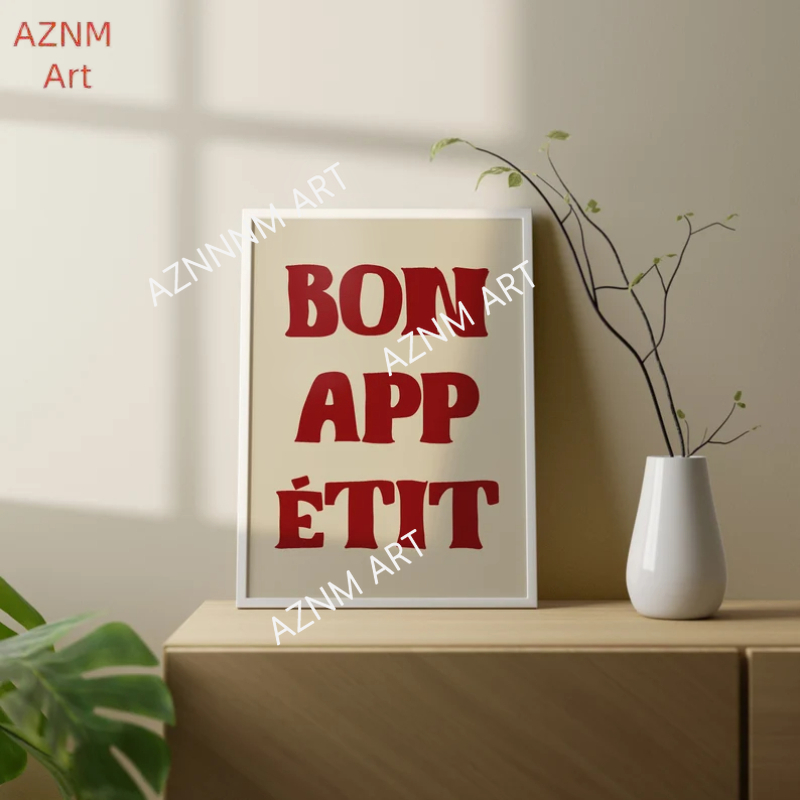 1pc Bon Appetit Art Poster Fre - Home Office Minimalist ulasan dan harga