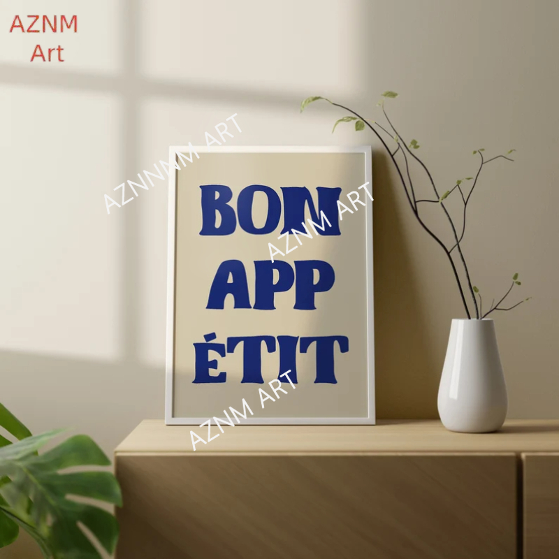 1pc Bon Appetit Art Poster Fre - Home Office Minimalist ulasan dan harga