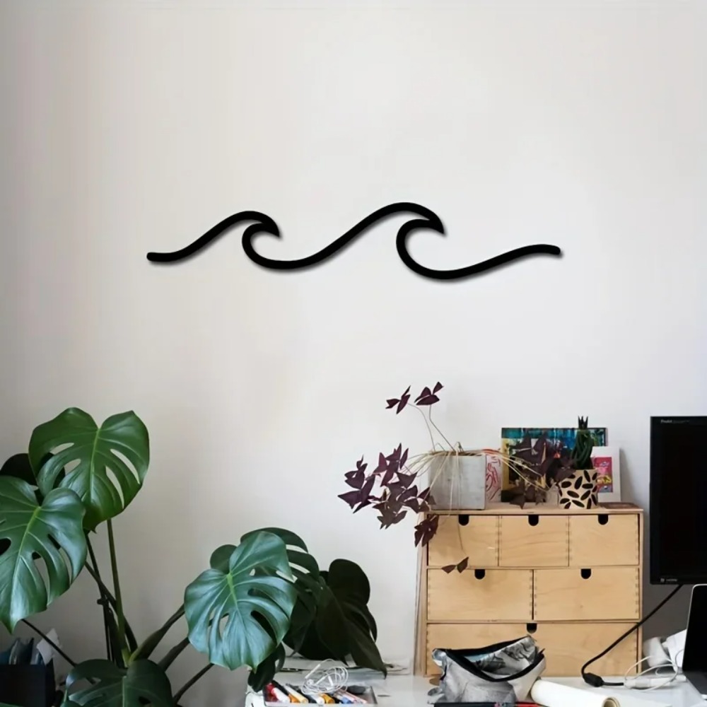 HelloYoung Metal Wave Wall Art - Home Office Minimalist ulasan dan harga