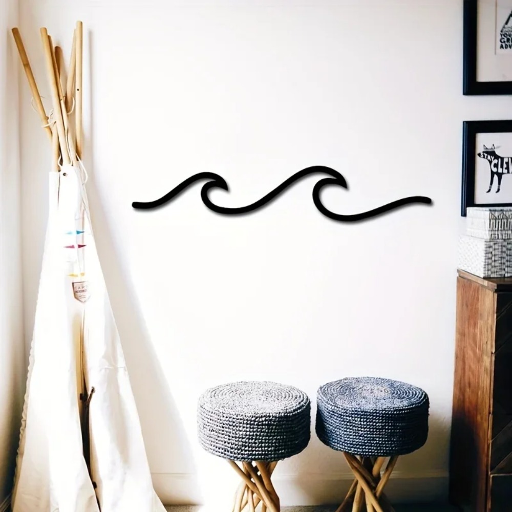 HelloYoung Metal Wave Wall Art - Home Office Minimalist ulasan dan harga