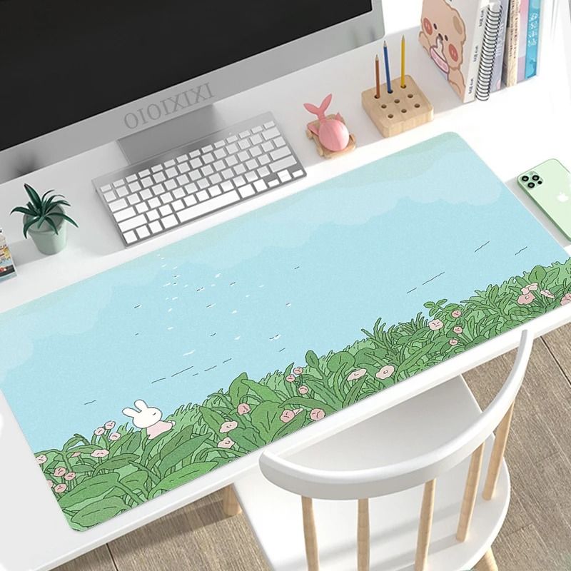 Cute Rabbit Green Mouse Pad La - Home Office Immigration ulasan dan harga