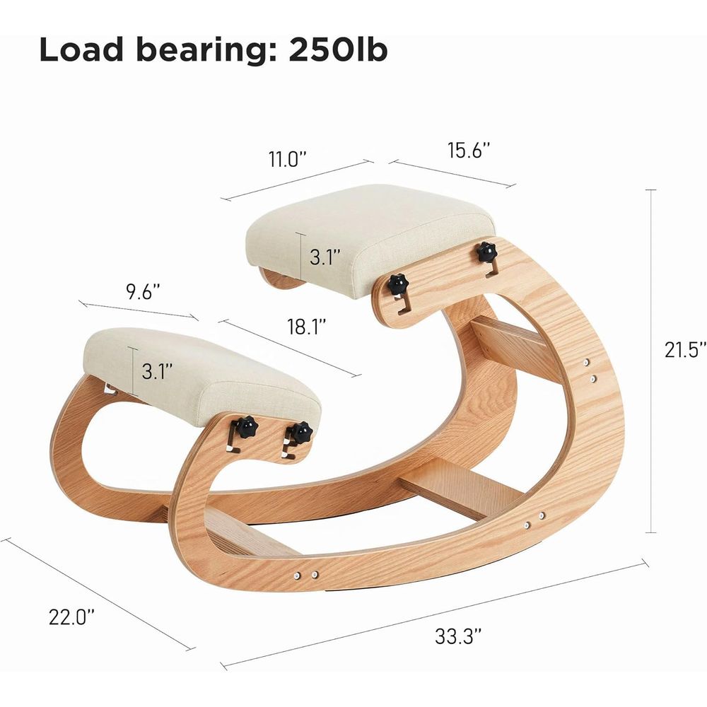 Ergonomic Adjustable Wooden Kn - Home Office Chair ulasan dan harga