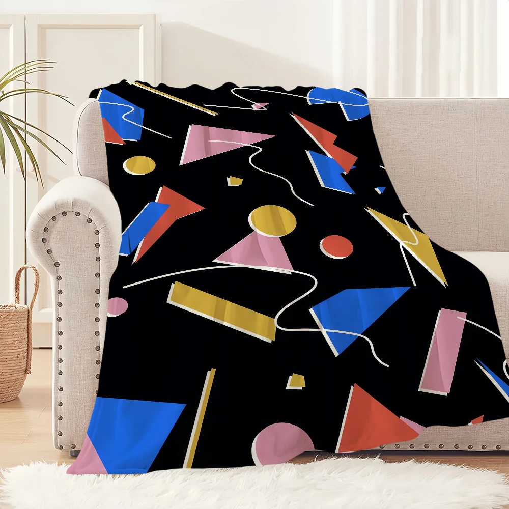 Memphis Art Throw Blanket Soft - Home Office Cozy ulasan dan harga